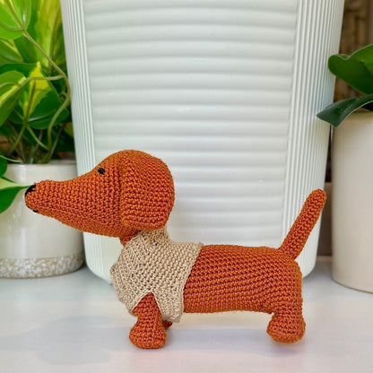 Dachshund Dog (Standard) Crochet Plush - Ginger