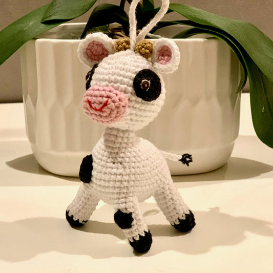 Cow Amigurumi - Small - Handmade Crochet Bag Charm