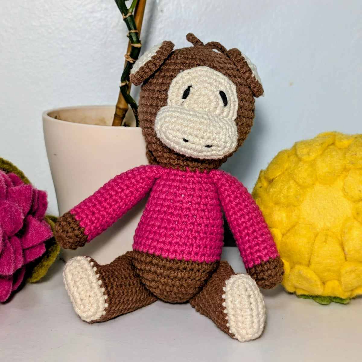 Monkey in Sweater - Medium - Crochet Plushie