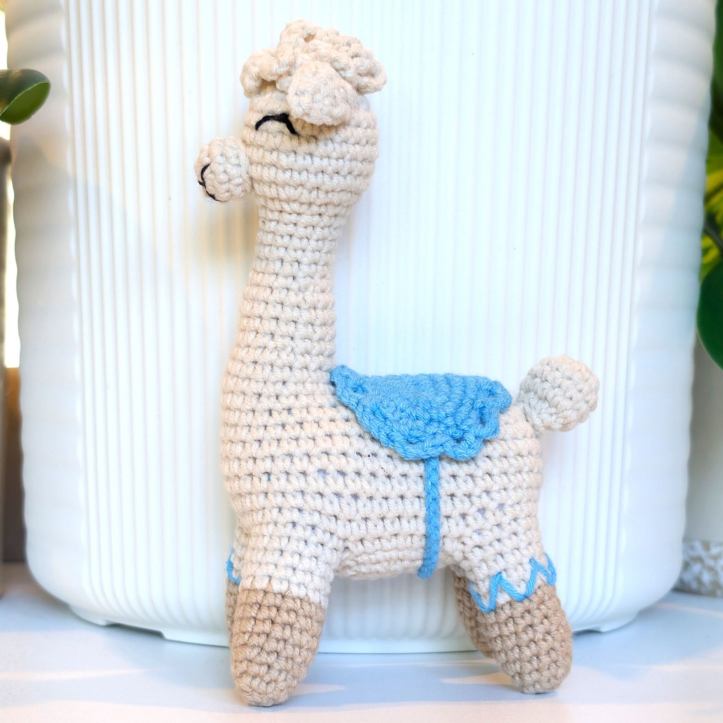 Alpaca in Beige Boots - Crochet Plushie