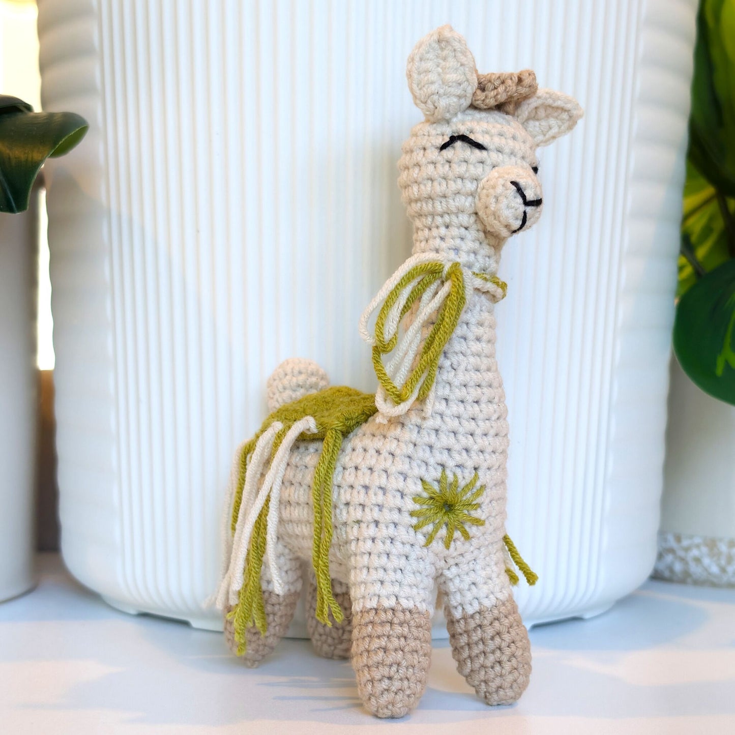 Alpaca in Beige Boots - Crochet Plushie