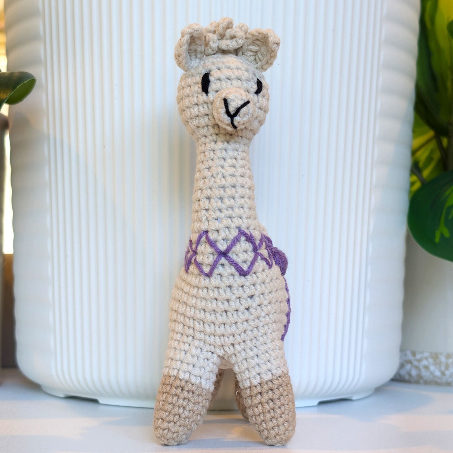 Alpaca in Beige Boots - Crochet Plushie