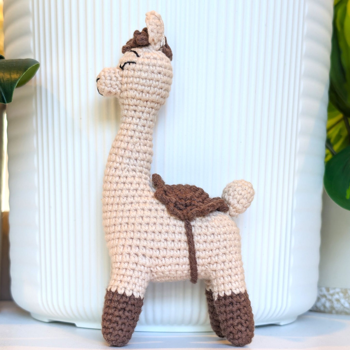 Alpaca in Brown Boots - Plush Amigurumi