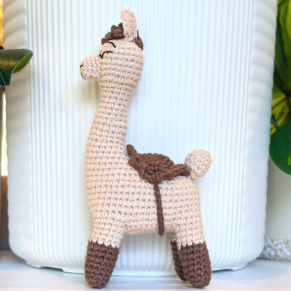 Alpaca in Brown Boots - Plush Amigurumi