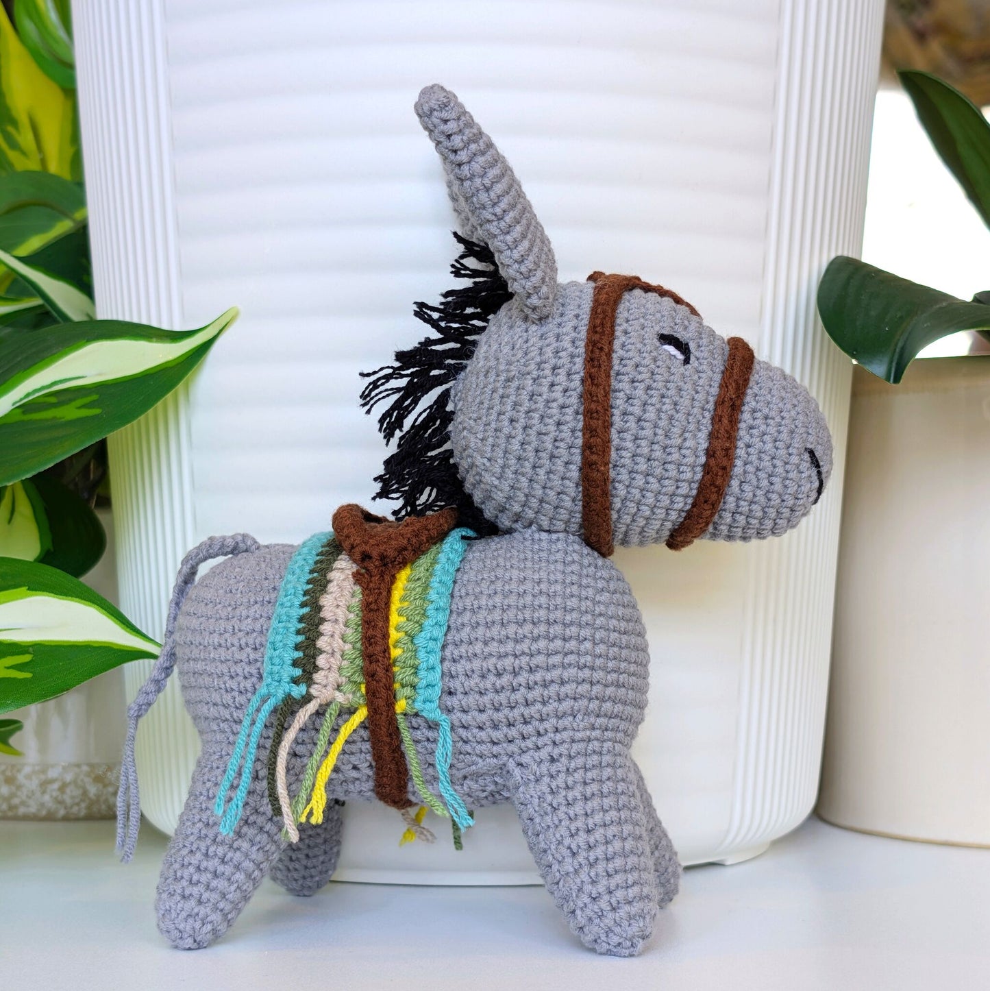 Andalusian Donkey (Brown Saddle) - ML Amigurumi Crochet Plushie