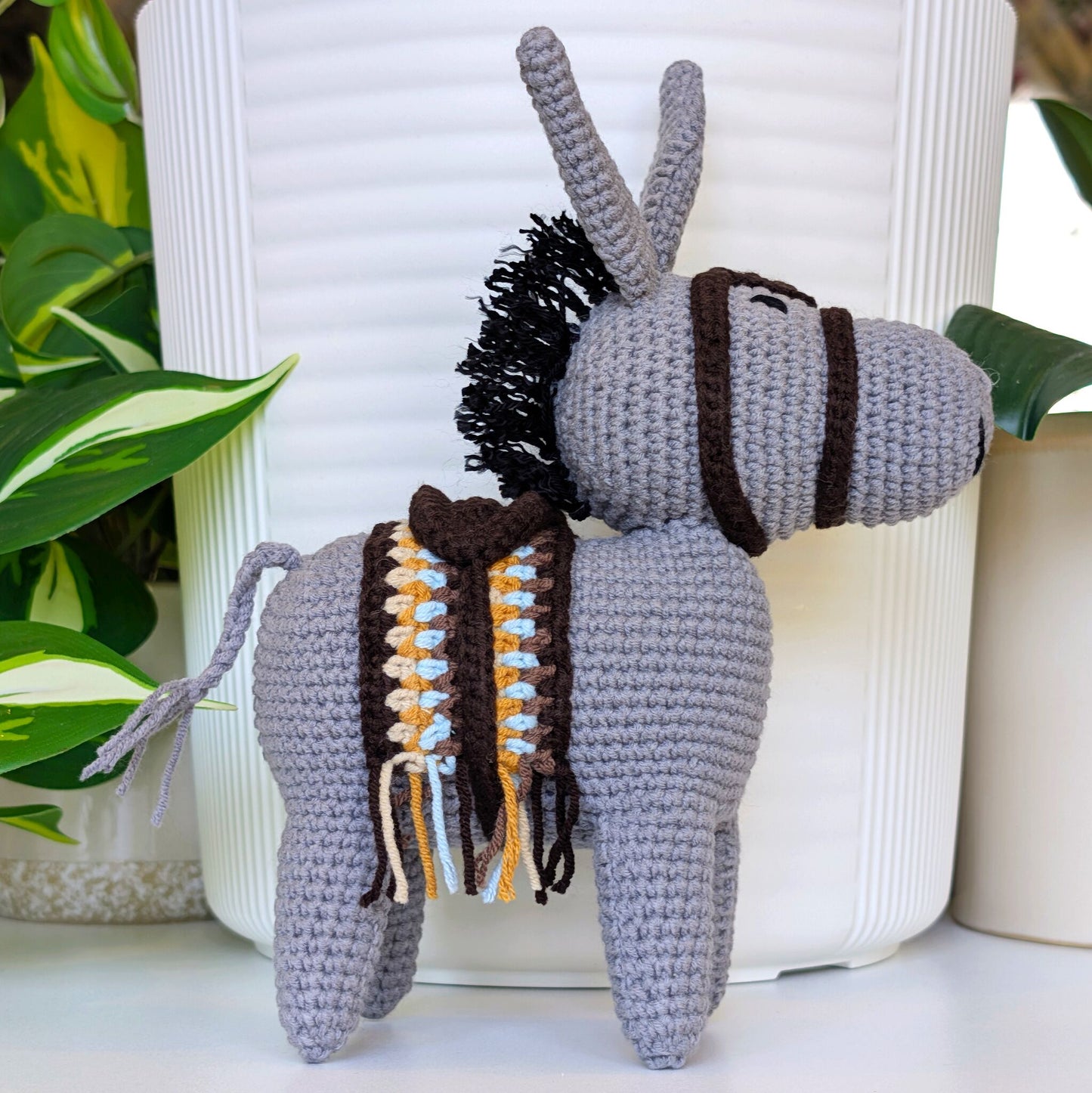 Andalusian Donkey (Brown Saddle) - ML Amigurumi Crochet Plushie