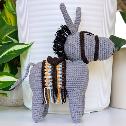 Andalusian Donkey (Brown Saddle) - ML Amigurumi Crochet Plushie