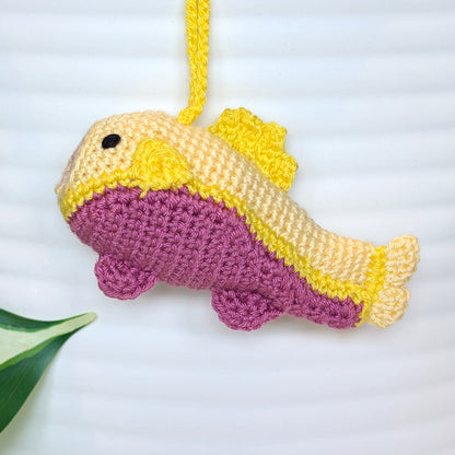 Bass Fish Crochet Keychain Charm