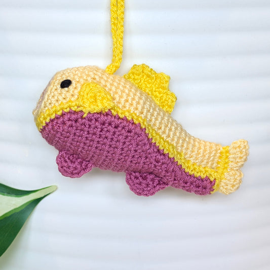 Bass Fish Crochet Keychain Charm