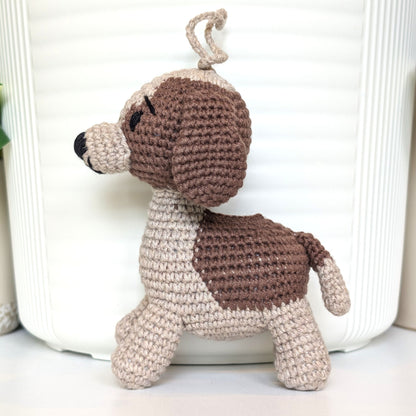 Basset Hound Dog Crochet Charm