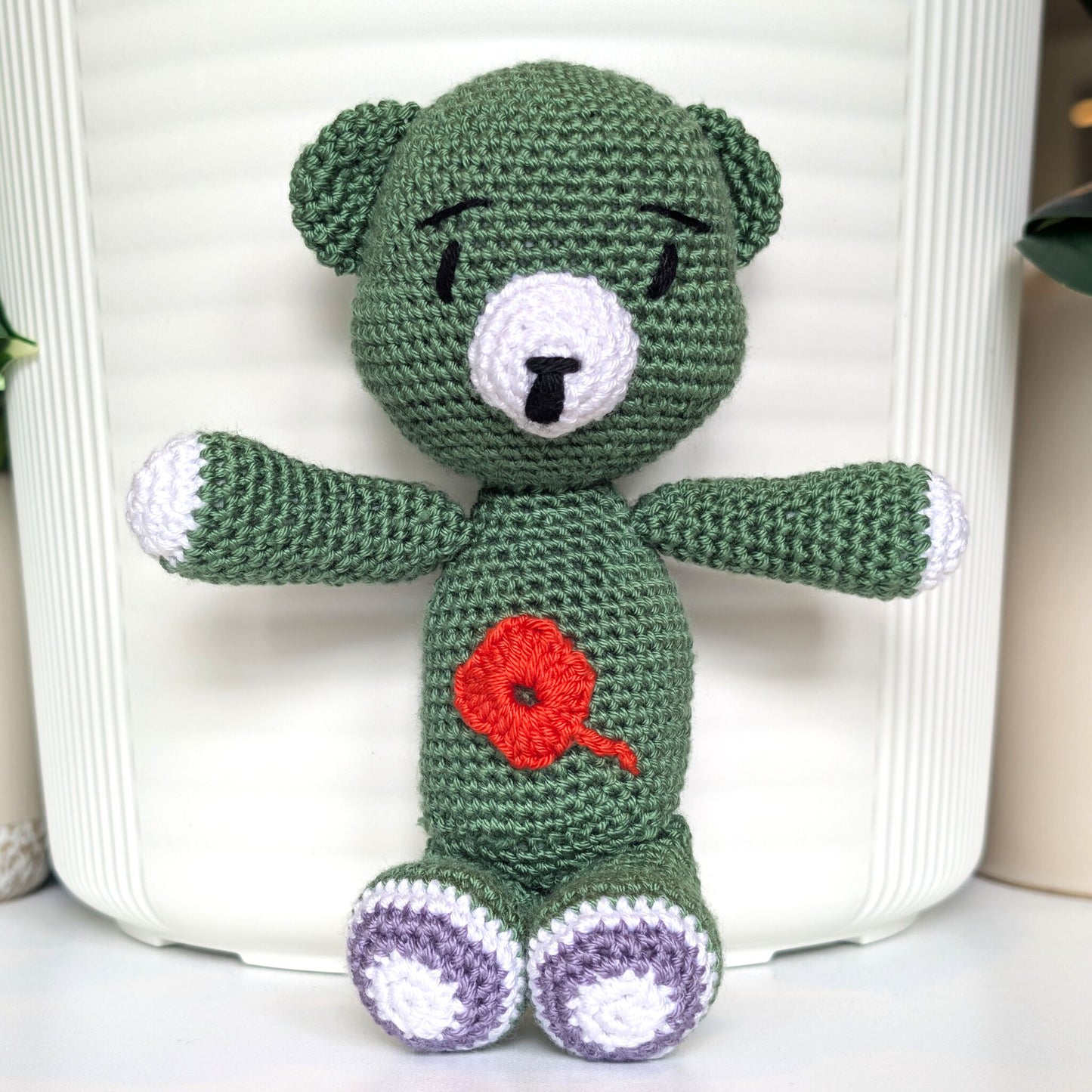 Bear with Flower Crochet Plushie