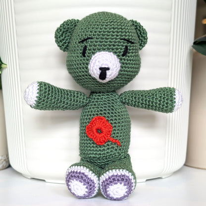 Bear with Flower Crochet Plushie