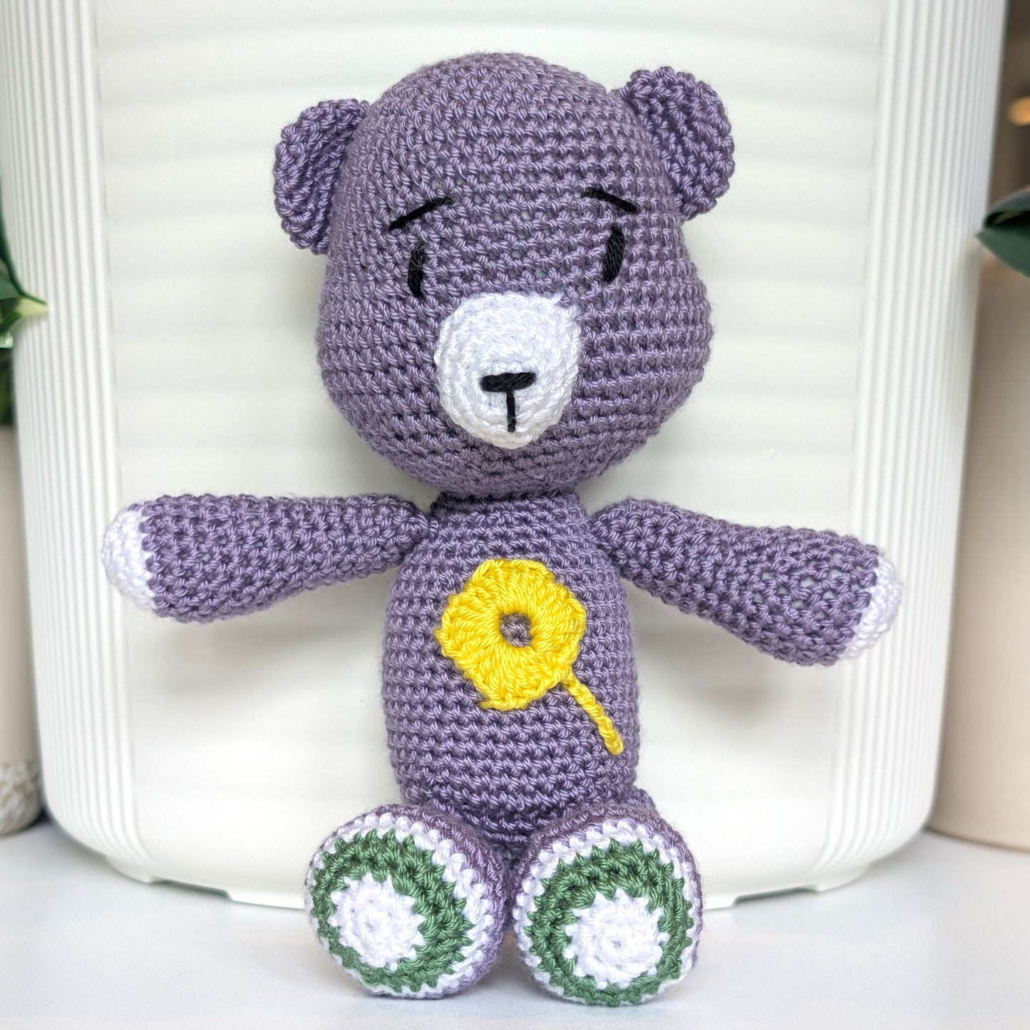 Bear with Flower Crochet Plushie
