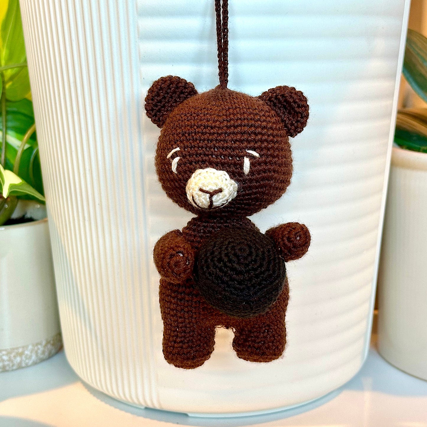 Bear Standing with Ball Amigurumi - Handmade Crochet Plushie