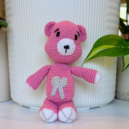 Bear with Bow Amigurumi - Handmade Crochet Plushie