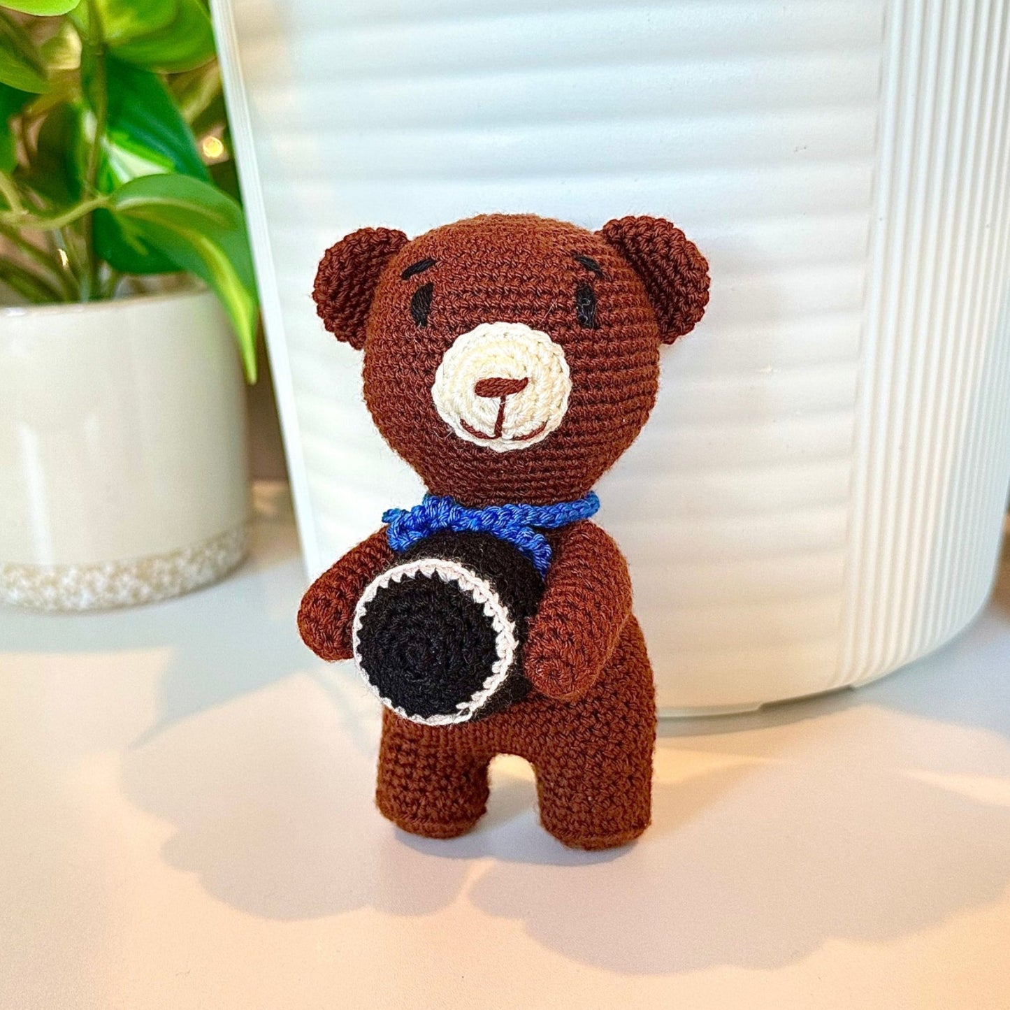 Bear Standing with Ball Amigurumi - Handmade Crochet Plushie