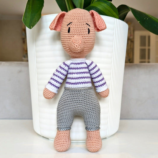 Pig Standing Amigurumi - Handmade Crochet Plushie