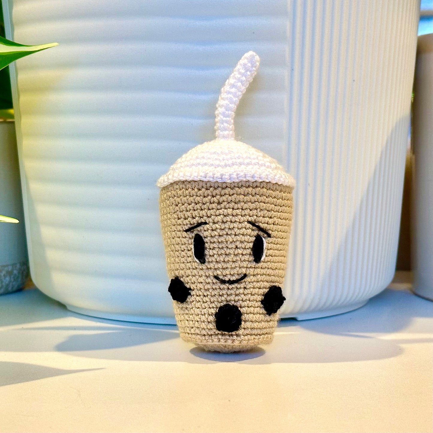 Boba Tea with Black Boba Amigurumi - Crochet Figurine
