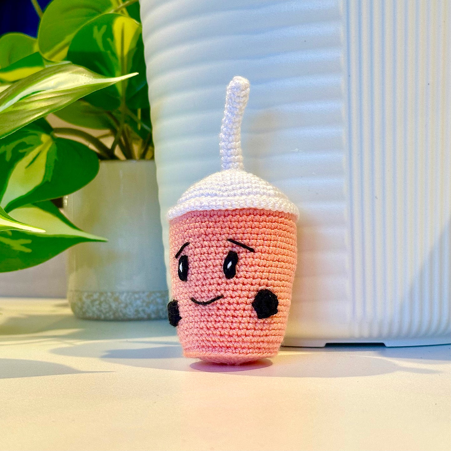 Boba Tea with Black Boba Amigurumi - Crochet Figurine