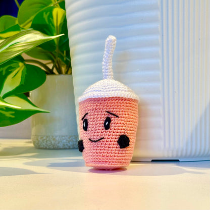 Boba Tea with Black Boba Amigurumi - Crochet Figurine