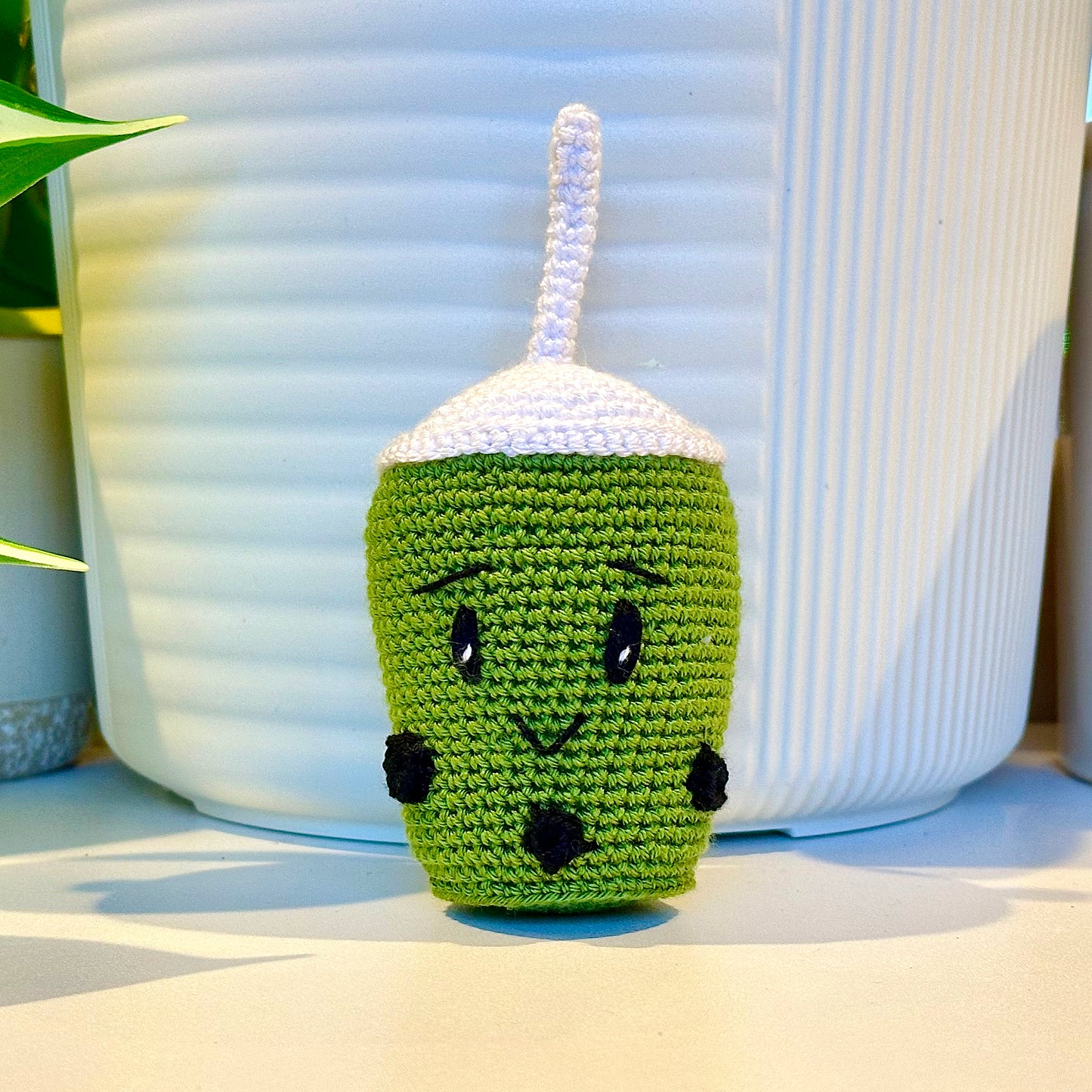 Boba Tea with Black Boba Amigurumi - Crochet Figurine