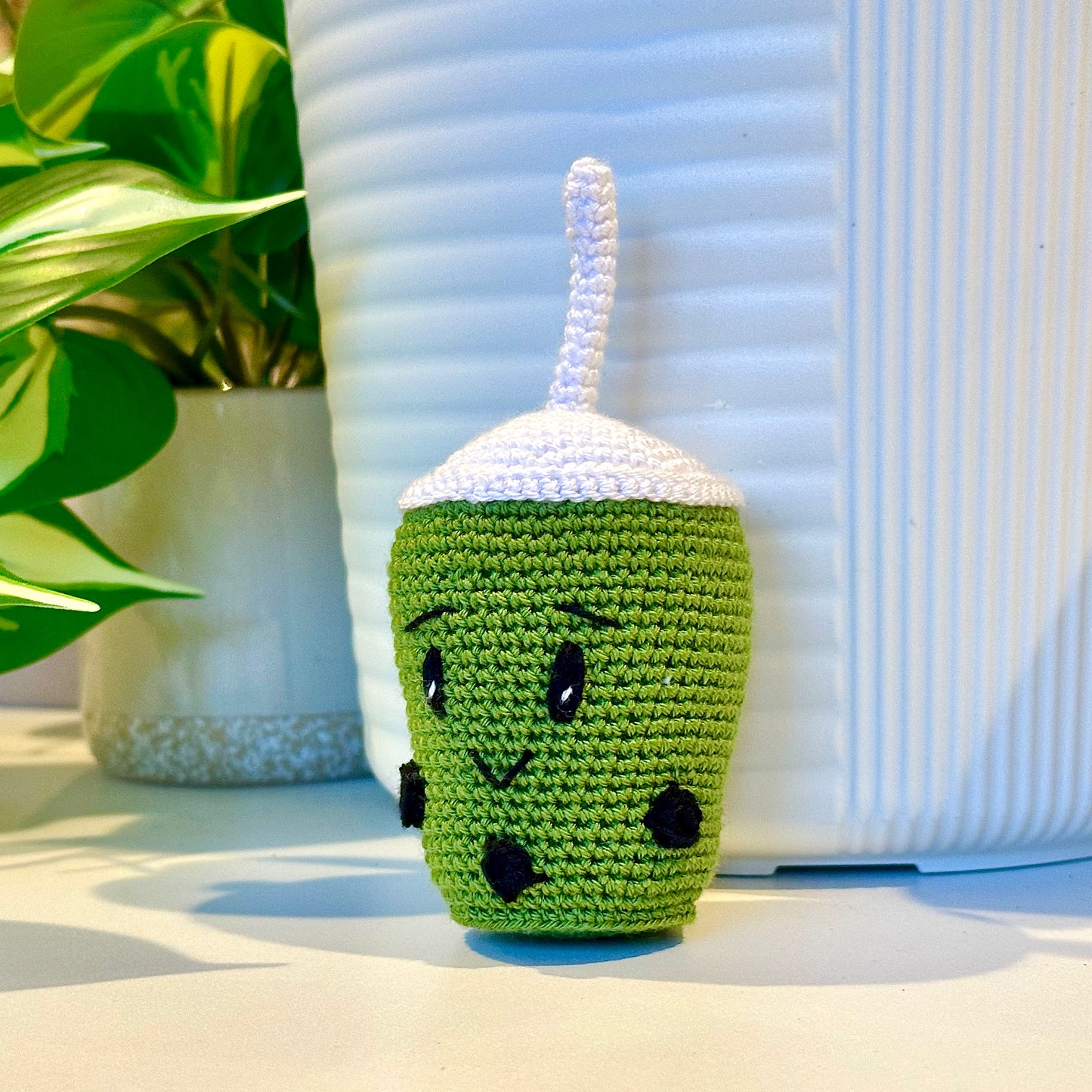 Boba Tea with Black Boba Amigurumi - Crochet Figurine