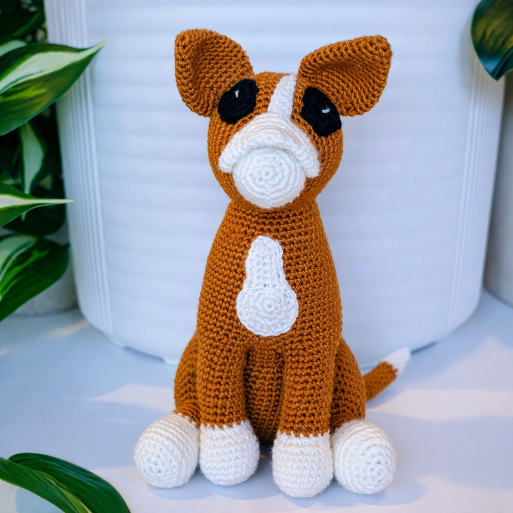 Boxer Dog Amigurumi - Handmade Crochet Plushie
