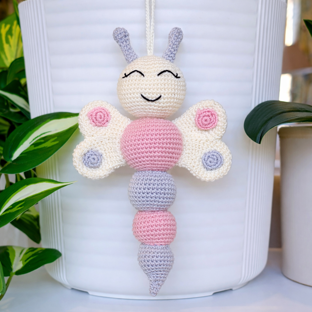 Dragonfly Amigurumi - M (Cream Pastel) - Crochet Plushie
