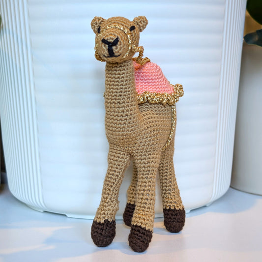Camel in Embroided Gold Trim - Medium