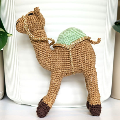 Camel in Gold Trim - Medium Crochet Plush Figurine