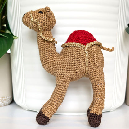 Camel in Gold Trim - Medium Crochet Plush Figurine