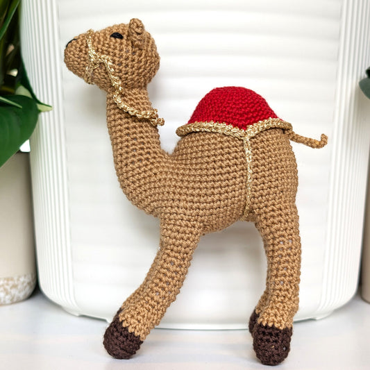 Camel in Gold Trim - Medium Crochet Plush Figurine