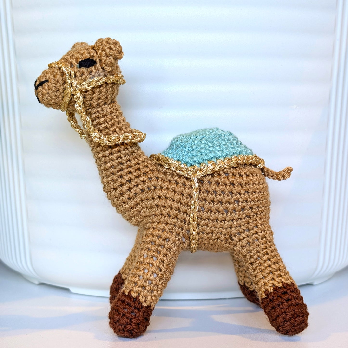 Camel Small (Gold Trim) Crochet Plush