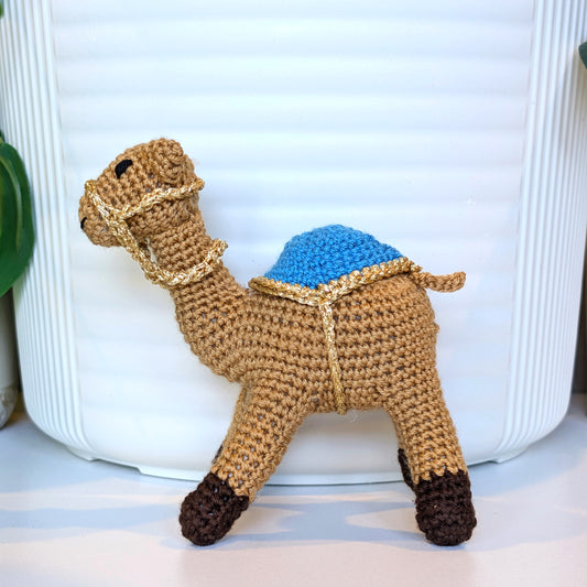 Camel Small (Gold Trim) - Amigurumi Crochet Plush Figurine