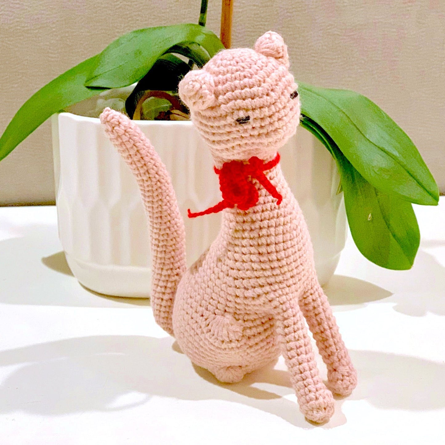 Cat Sitting Amigurumi - Handmade Crochet Plushie