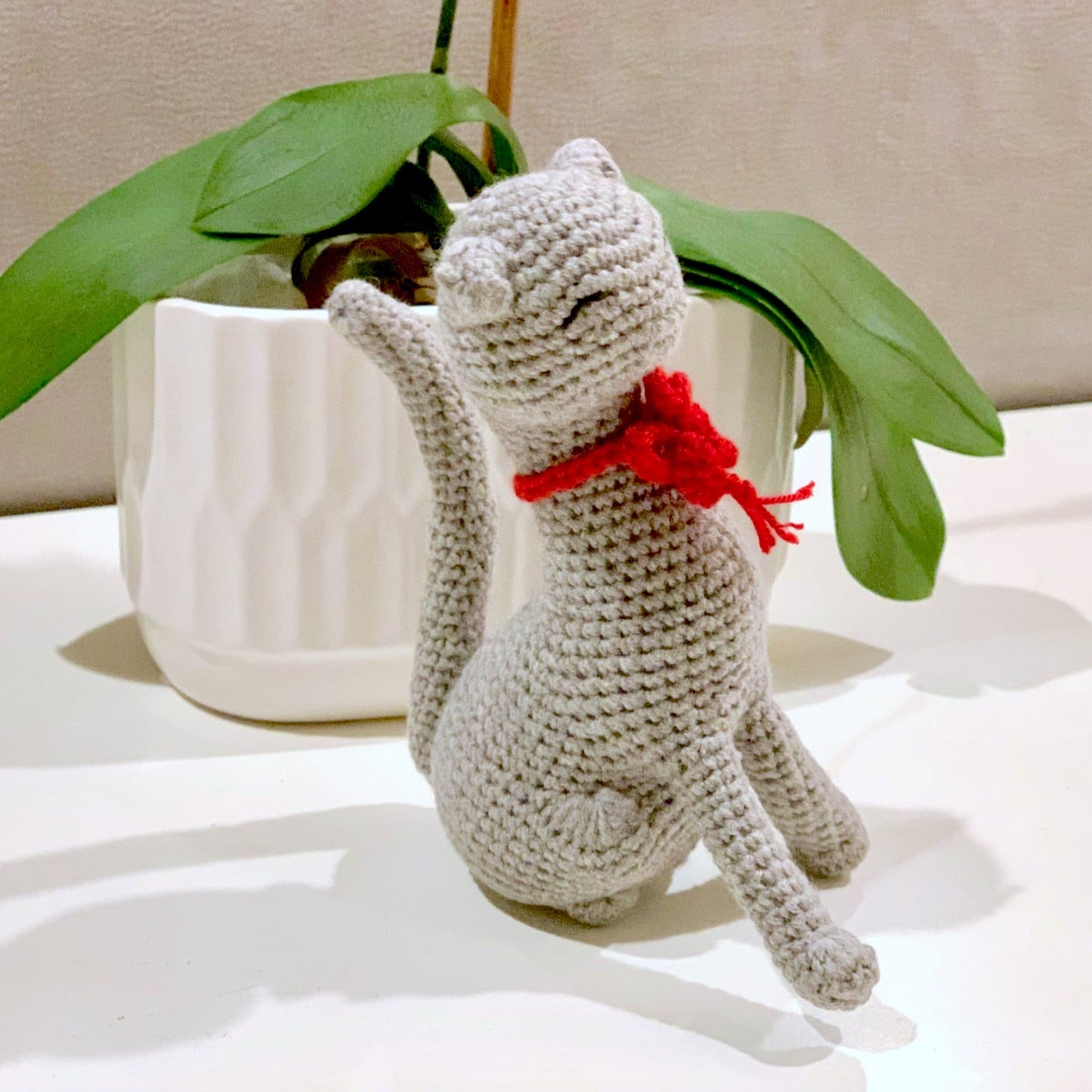 Cat Sitting Amigurumi - Handmade Crochet Plushie