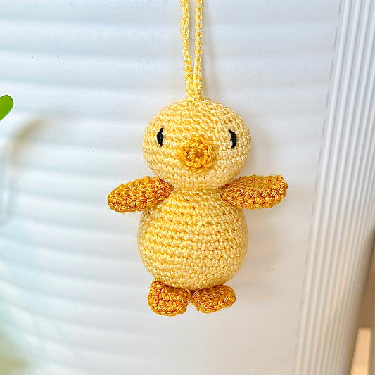 Miniature Light Yellow Chick Amigurumi - Crochet Plush Charm
