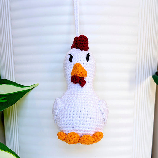 White Chicken Amigurumi - Crochet Figurine