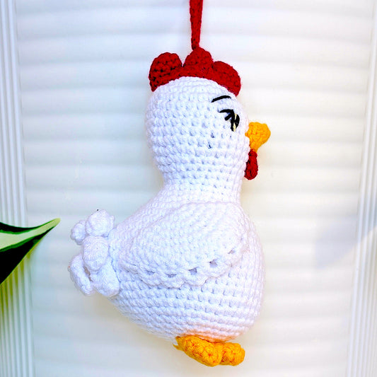 White Chicken Amigurumi - Crochet Figurine