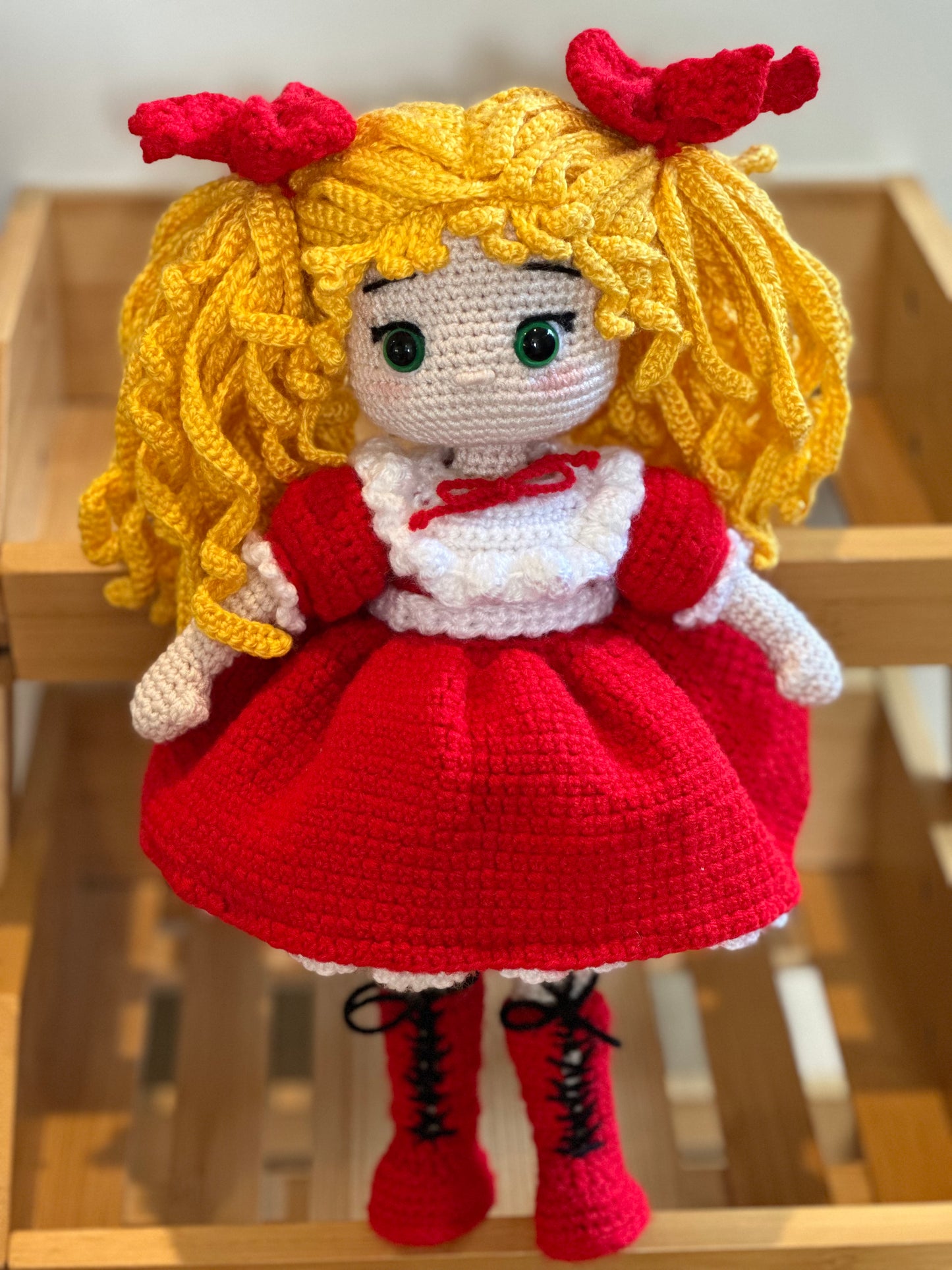 Scarlet Golden Curls Crochet Doll
