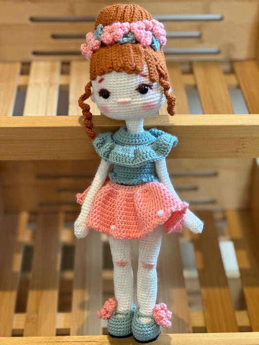 Crochet Ginger Bun Doll