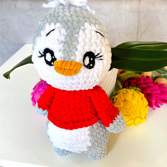 Penguin in Sweater Amigurumi - Handmade Crochet Plushie