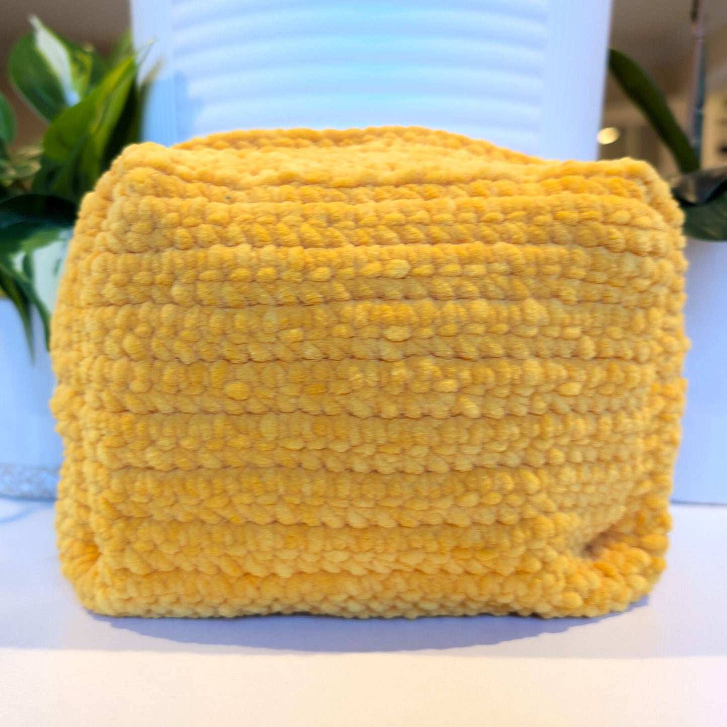 Cosmetic Bag - Large Crochet with Satin Lining
