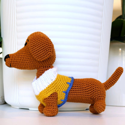 Dachshund Dog (Collar) Crochet Plush - Ginger
