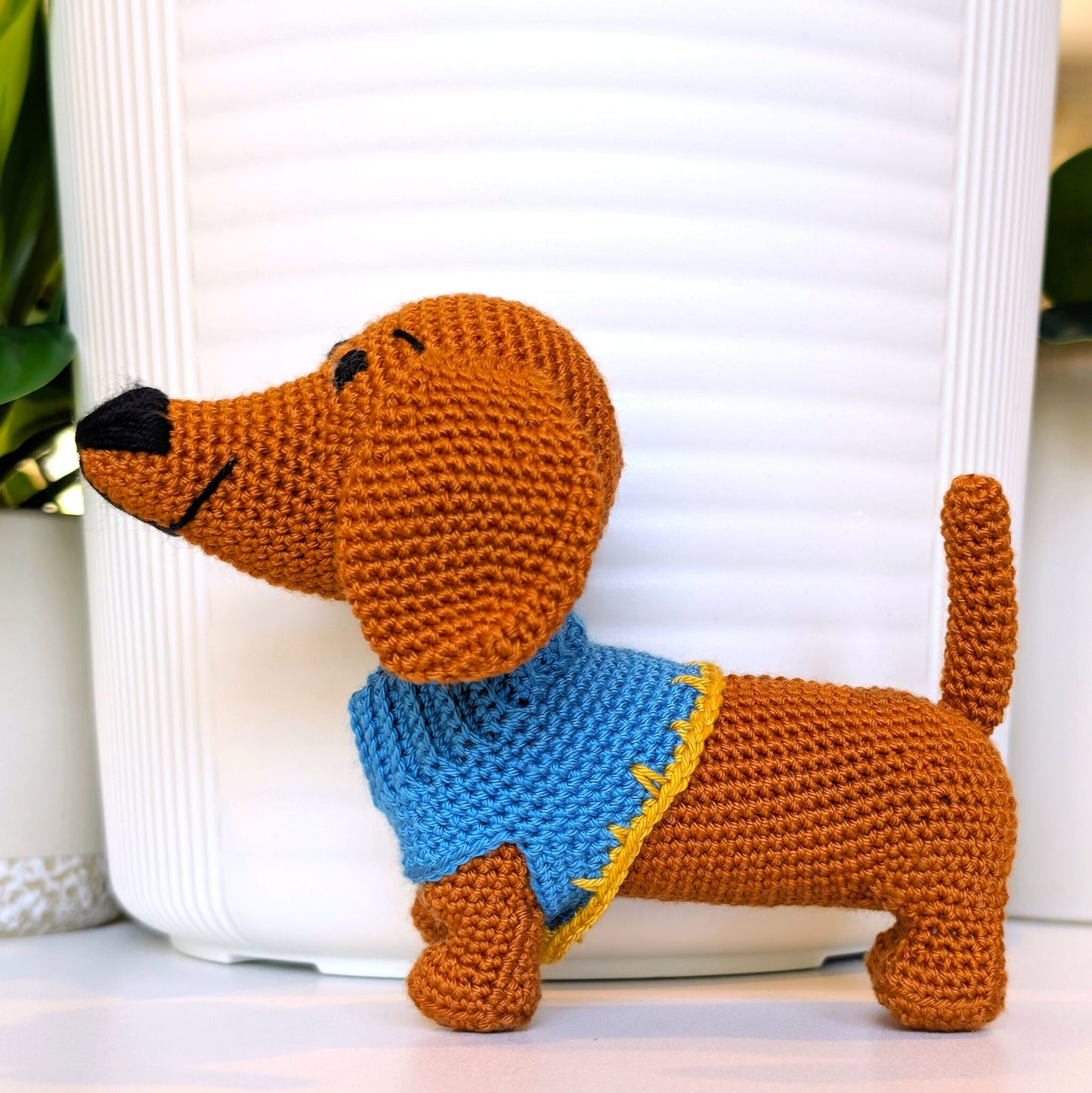 Dachshund Dog (Trim) Crochet Plush - Ginger