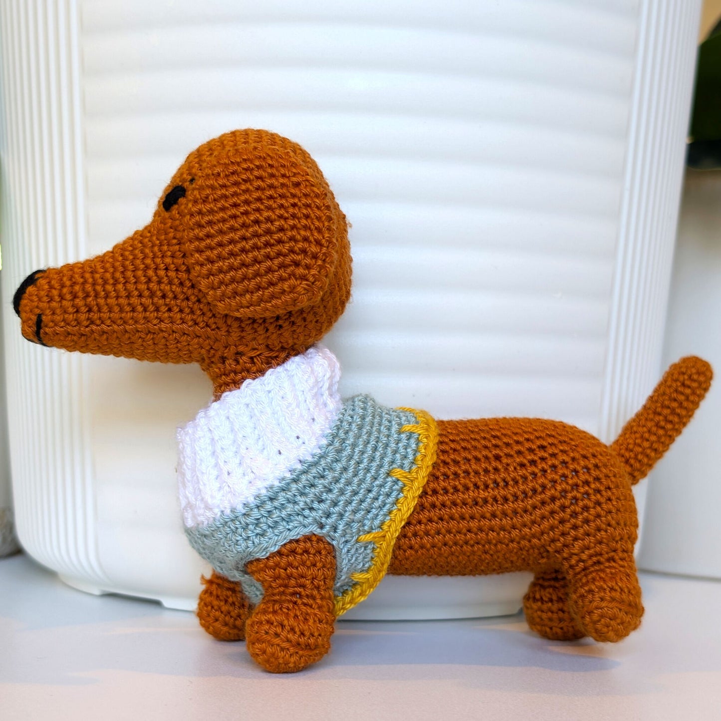 Dachshund Dog (Collar) Crochet Plush - Ginger