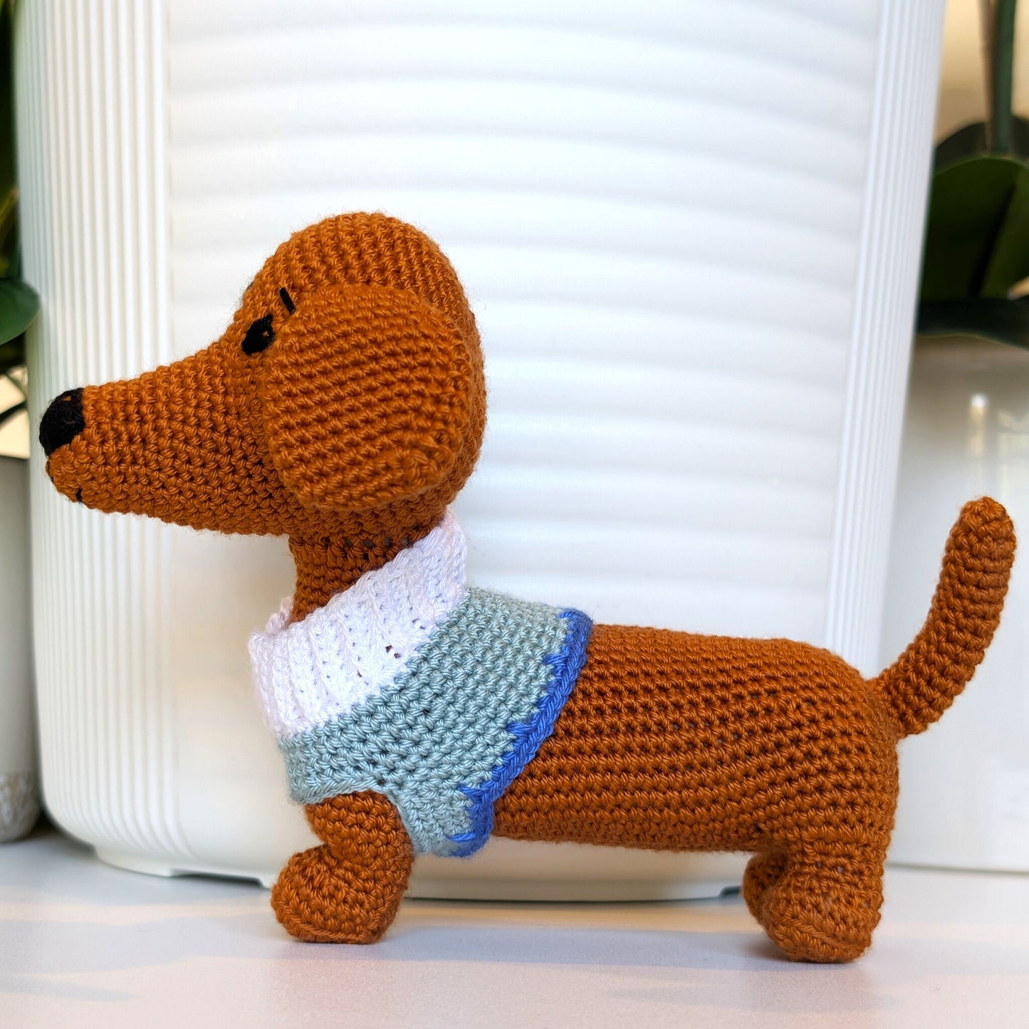 Dachshund Dog (Collar) Crochet Plush - Ginger