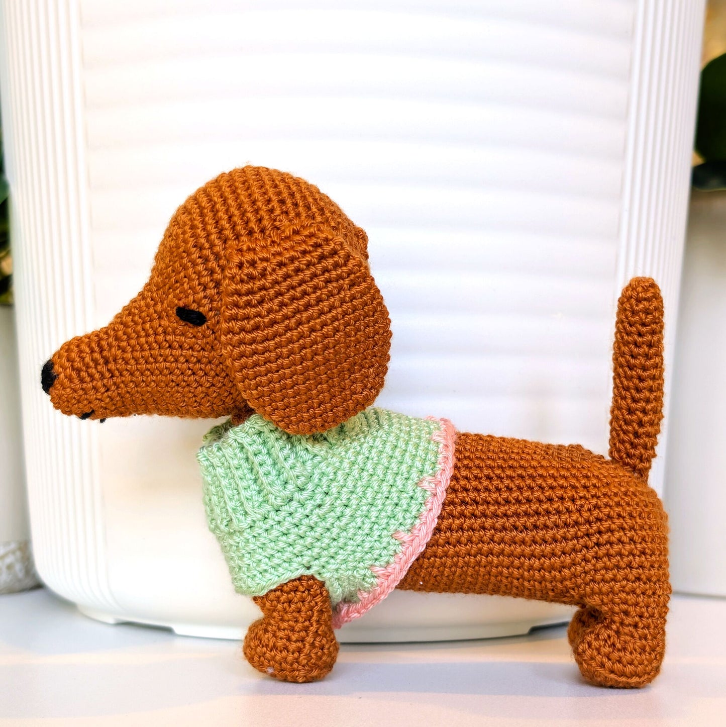 Dachshund Dog (Trim) Crochet Plush - Ginger
