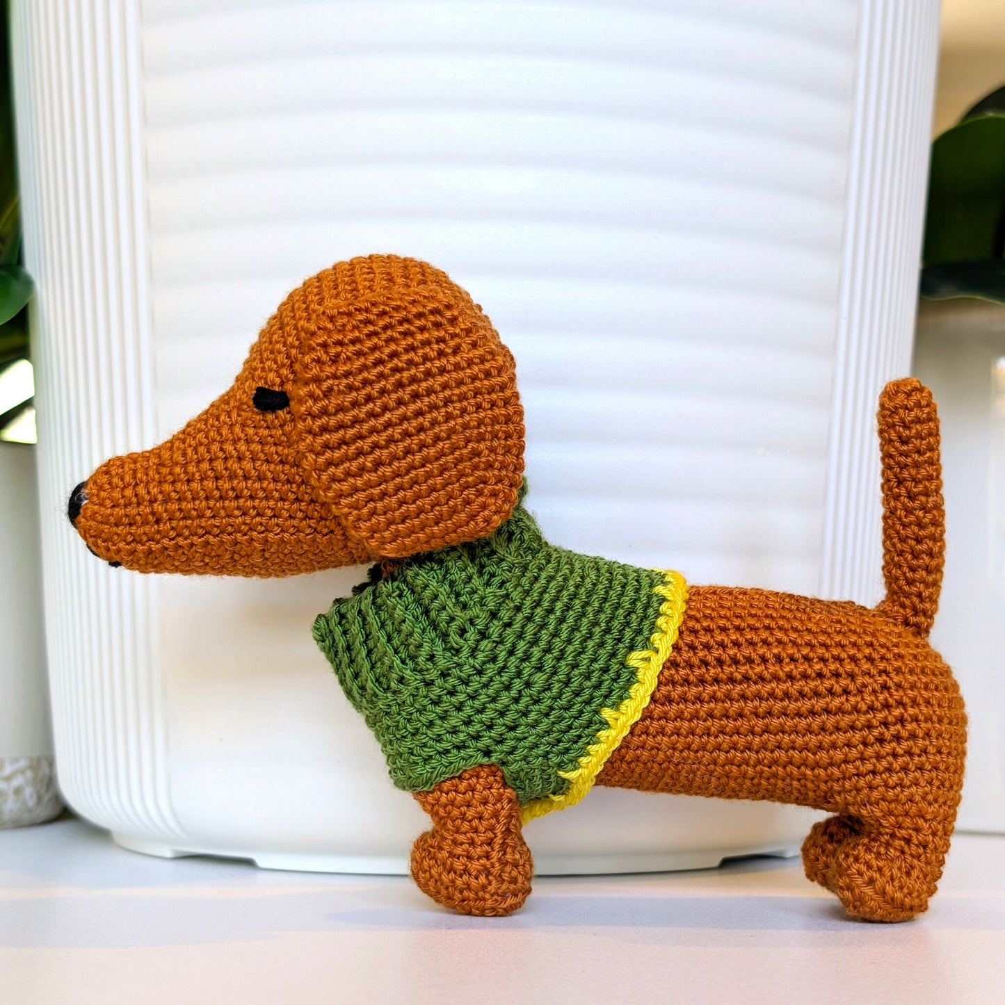 Dachshund Dog (Trim) Crochet Plush - Ginger