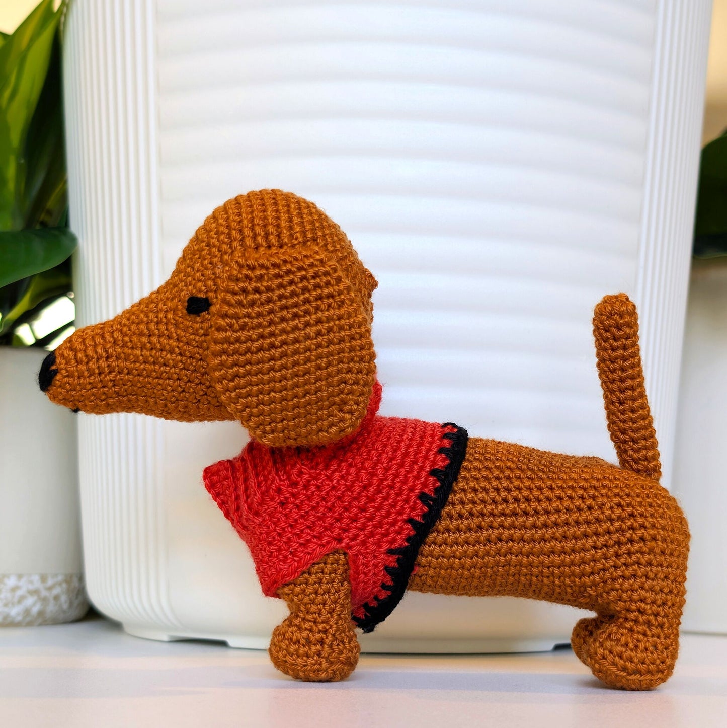 Dachshund Dog (Trim) Crochet Plush - Ginger